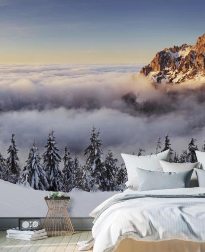 Mural de parede Snowy Misty Mountain Mural de parede Snowy Misty Mountain