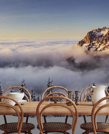 Luminen Misty Mountain seinämaalaus