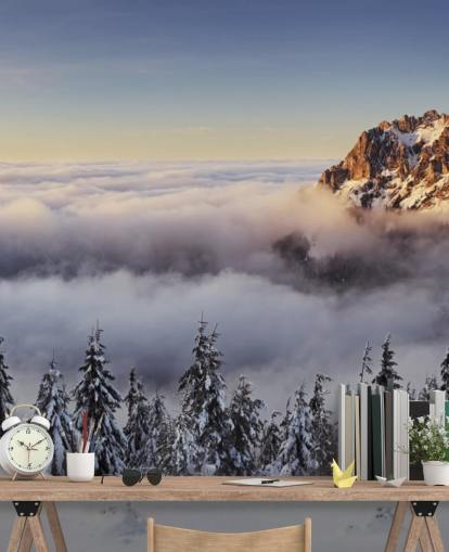 Luminen Misty Mountain seinämaalaus