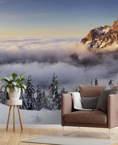 Luminen Misty Mountain seinämaalaus