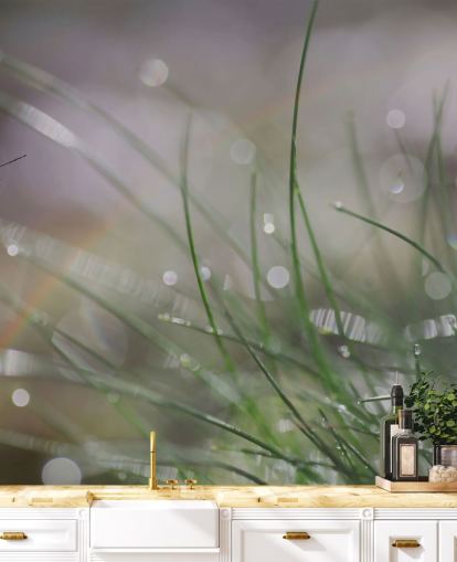 Photographed Butterfly Landing on Grass Mural