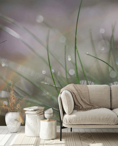 Fotografert Butterfly Landing på gress Mural Fotografert Butterfly Landing på gress Mural