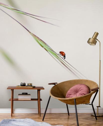 Nyckelpiga på blad vägg Bakgrund