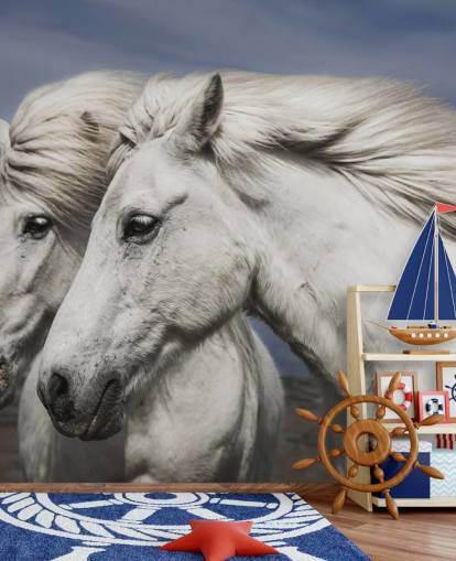 Mural de pared Caballos blancos en