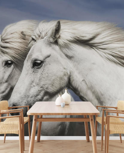 Mural de pared Caballos blancos en