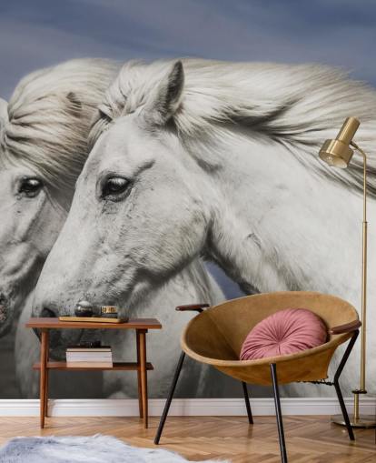 Mural de pared Caballos blancos en