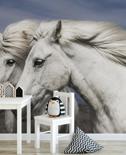 Décoration murale Chevaux blancs dans le vent