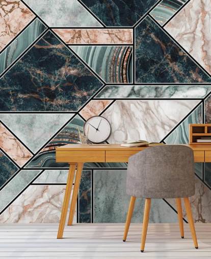 lichtroze, grijs en zwart art deco tegelbehang lichtroze, grijs en zwart art deco tegelbehang