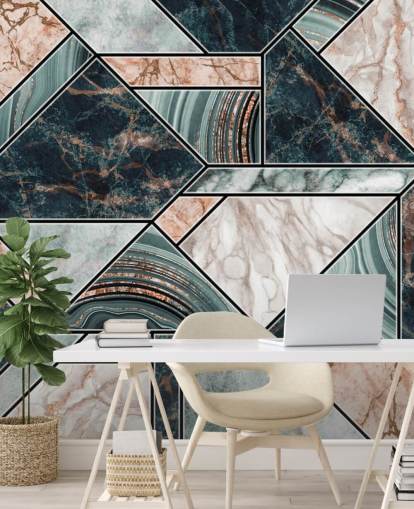 lichtroze, grijs en zwart art deco tegelbehang lichtroze, grijs en zwart art deco tegelbehang