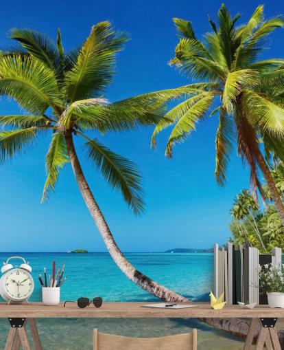 Mural de praia tropical