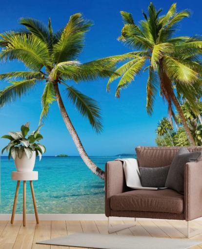 Decorazione murale con spiaggia tropicale
