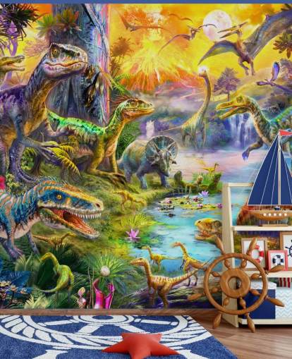 illustratie van het dinosaurusland