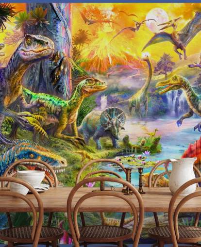 ilustración de la tierra de los dinosaurios