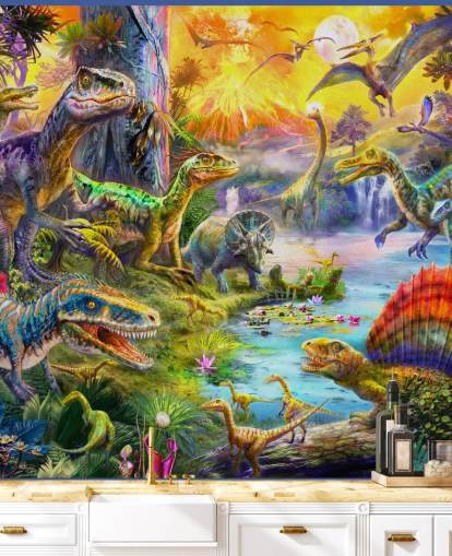 ilustración de la tierra de los dinosaurios