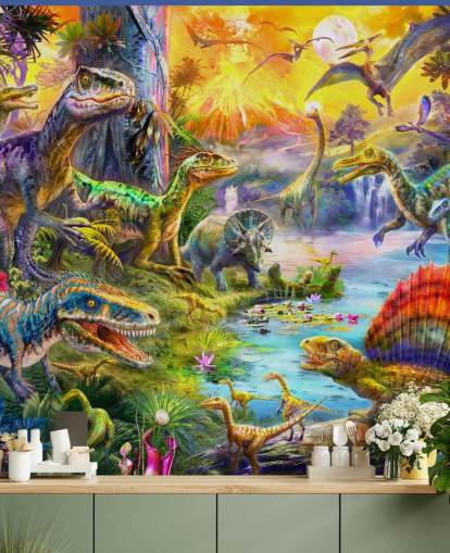 ilustración de la tierra de los dinosaurios