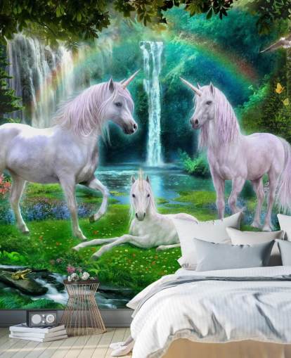 unicornios sentados junto a un fondo de pantalla