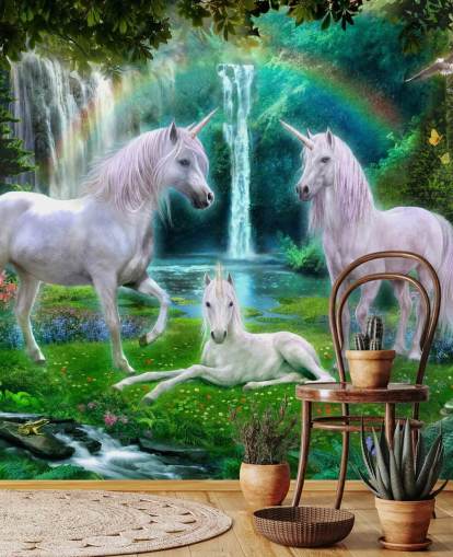 unicornios sentados junto a un fondo de pantalla