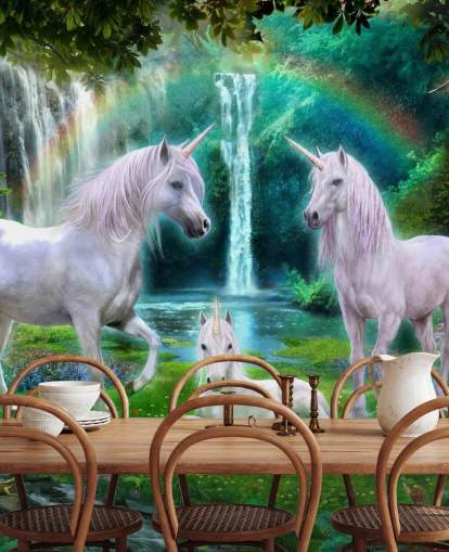 unicorns sat by a waterfall wallpaper unicorns sat by a waterfall wallpaper