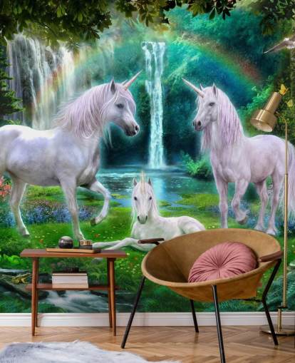 unicornios sentados junto a un fondo de pantalla