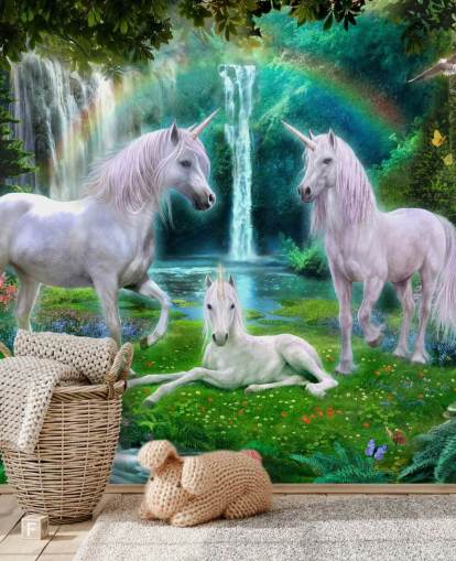 unicornios sentados junto a un fondo de pantalla