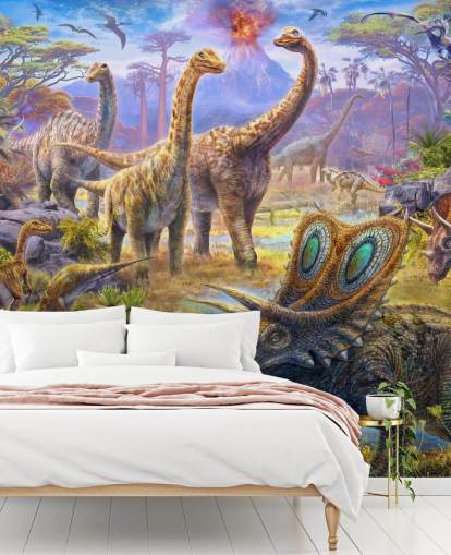 dinosaurie landskap tapet