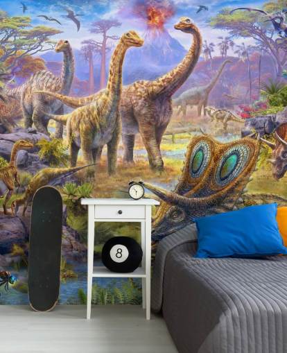 dinosaurus landschap behang