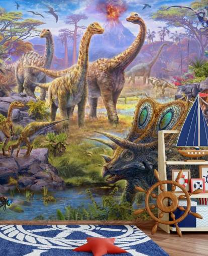 dinosaur landskap tapet dinosaur landskap tapet