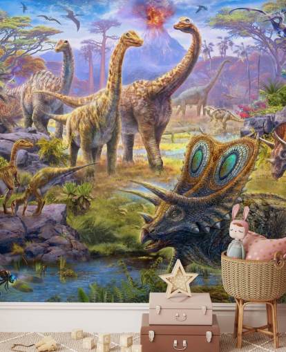 dinosaur landskap tapet dinosaur landskap tapet