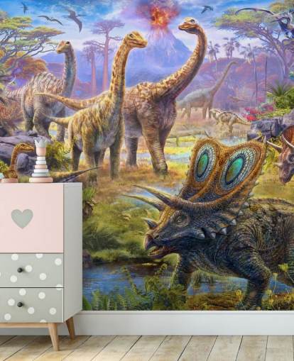 dinosaur landskap tapet dinosaur landskap tapet