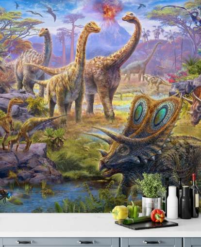 dinosaurus maisema tapetti dinosaurus maisema tapetti