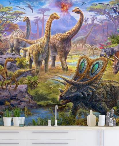 dinosaur landskap tapet dinosaur landskap tapet