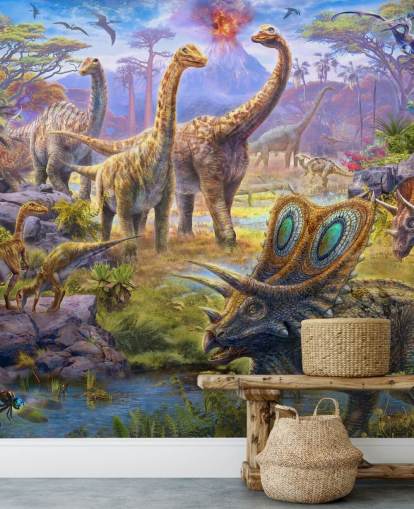 dinosaurus landschap behang