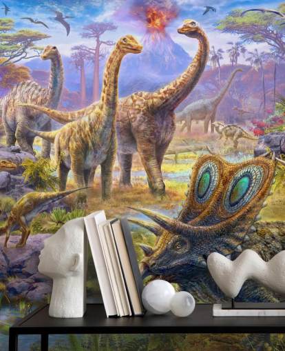 dinosaurus landschap behang