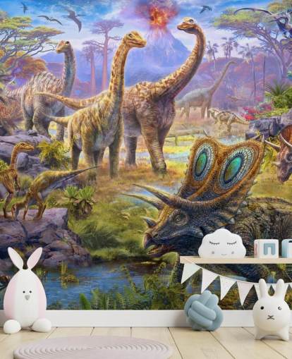 dinosaurie landskap tapet