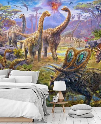dinosaur landskap tapet dinosaur landskap tapet