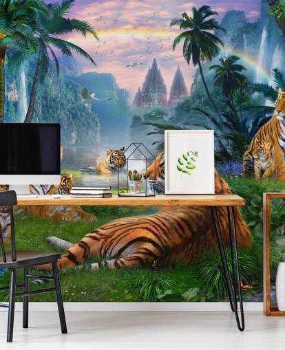tigers lazing in a jungle wallpaper tigers lazing in a jungle wallpaper