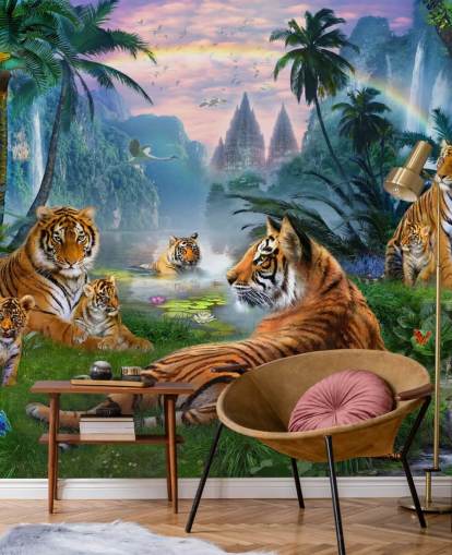 tigers lazing in a jungle wallpaper tigers lazing in a jungle wallpaper