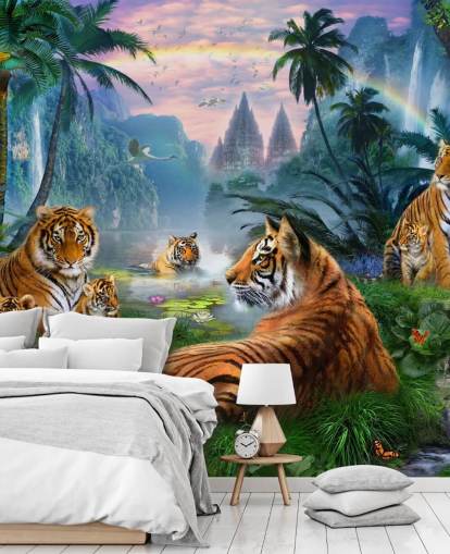 tigers lazing in a jungle wallpaper tigers lazing in a jungle wallpaper