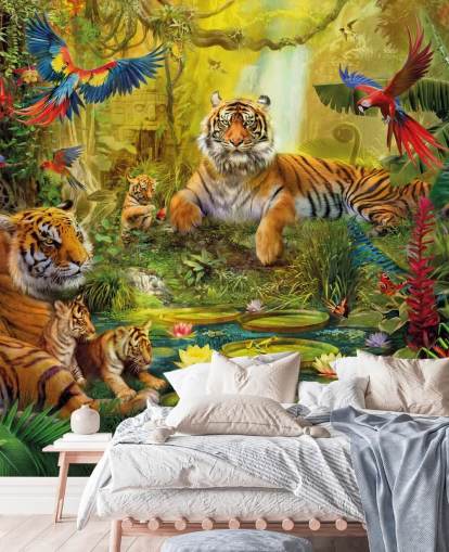 fond d'écran tigre jungle