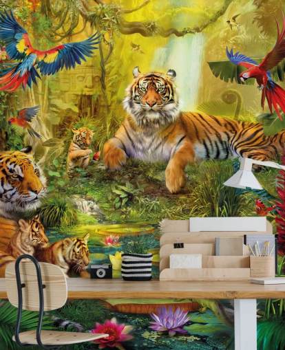 carta da parati tigre giungla