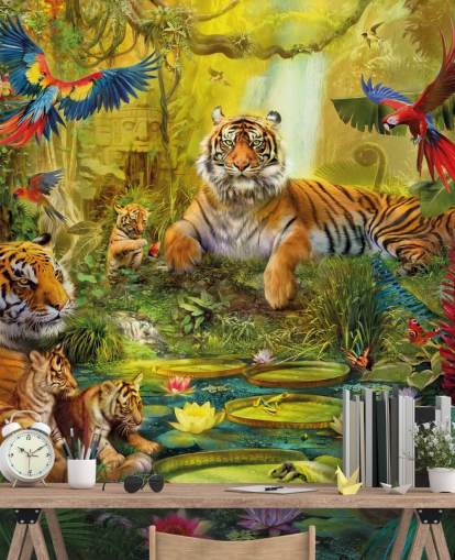 tiger jungle behang