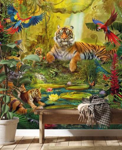 tiger jungle tapet
