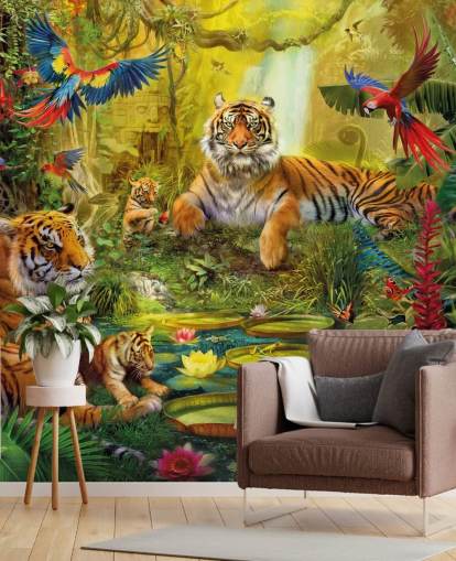 tiger jungle behang