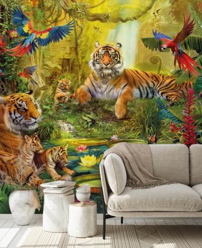 papel de parede tigre selva