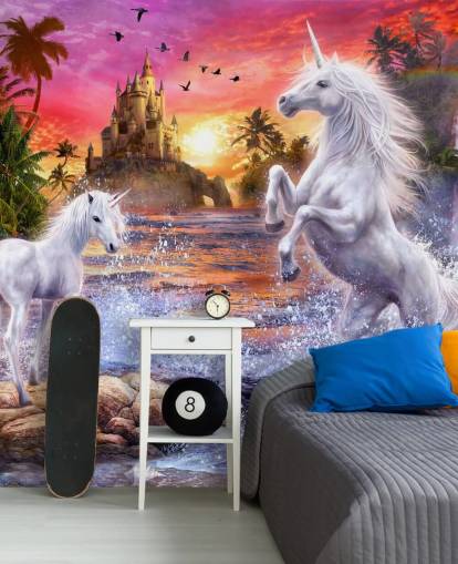 Unicorn Waterfall Sunset Unicorn Mural Unicorn Waterfall Sunset Unicorn Mural