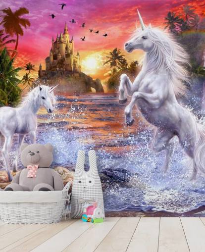 Cachoeira do unicórnio pôr do Unicorn Mural