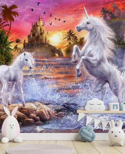 Unicorn Waterfall Sunset Unicorn Mural Unicorn Waterfall Sunset Unicorn Mural