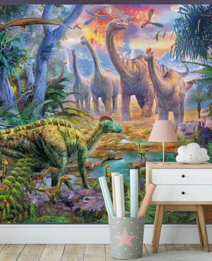 dinosaurer som går bort fra vulkan tapet dinosaurer som går bort fra vulkan tapet