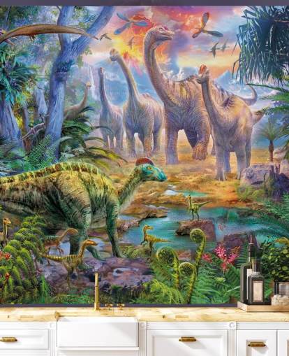 dinosaurer gå væk fra vulkan tapet dinosaurer gå væk fra vulkan tapet