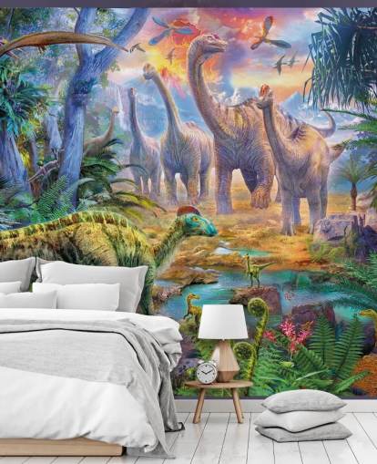 dinosaurs walking away from volcano wallpaper dinosaurs walking away from volcano wallpaper